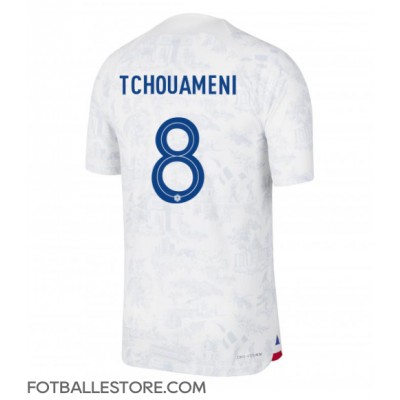 Frankrike Aurelien Tchouameni #8 Bortedrakt VM 2022 Kortermet